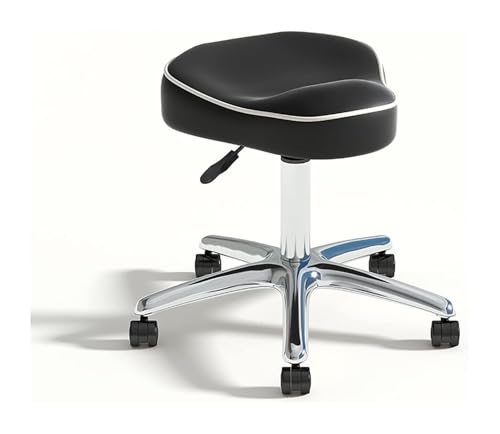 FXLUHAY Bürostuhl Schreibtischstuhl Sattelhocker Massage Drehstuhl for Beauty Tattoo Lash Zahnarzt Spa Salons Studio, Hydraulischer Hocker auf Rädern(C) von FXLUHAY