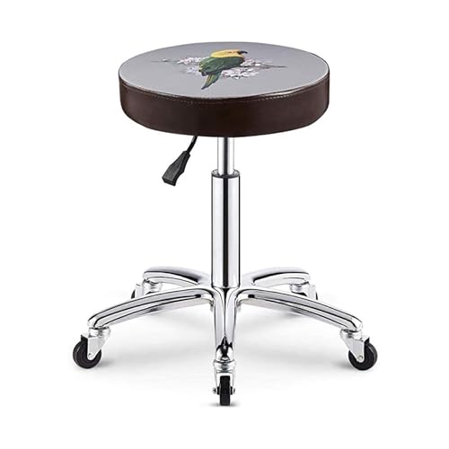 FXLUHAY Drehhocker Sattel auf Rolle, Arbeitssitz mit Kunstlederbezug, Sitzhöhe ca. 45-55 cm, bis 160 kg(E) von FXLUHAY
