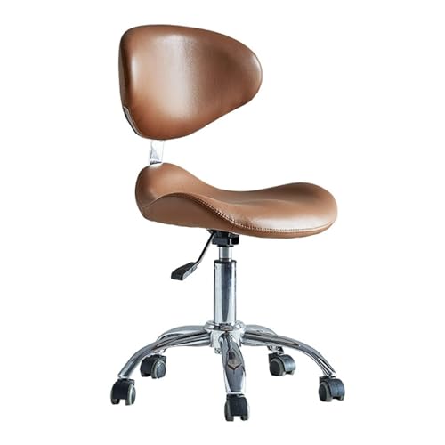 FXLUHAY Drehhocker mit Rädern Barhocker Thekenstühle Liftbarstuhl Rückenlehne Weicher Sitz Arzt Krankenschwester Sattelhocker for Schönheitssalons von FXLUHAY