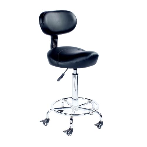 FXLUHAY Drehstuhl Sattelhocker Sattelhocker Stühle mit Rückenlehne Sattelhocker Drehstuhl hydraulisch geeignet for den Innen- und Außenbereich(Black) von FXLUHAY