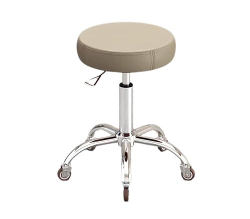 FXLUHAY Hochleistungs-Salonhocker mit hydraulischem Drehstuhl for Spa-Shop-Salon-Massage, medizinische Arbeit oder Büro(Beige) von FXLUHAY