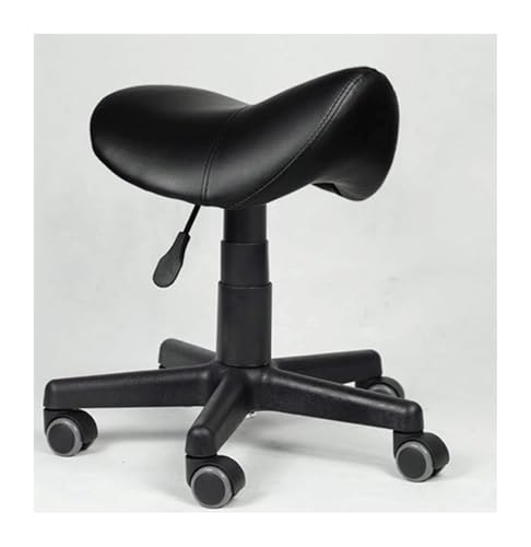 FXLUHAY Hocker Sattelhocker Höhenverstellbarer Drehstuhl Hocker mit Rollen Drehhocker Tragkraft 250kg(36-46cm) von FXLUHAY