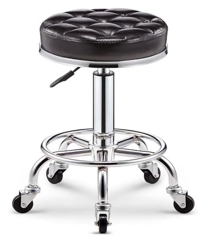 FXLUHAY Hocker auf Rädern, Schönheitsstuhl, Friseurstuhl, Drehstuhl, Hebebühne, Werkbank, Nagelstudio, Schönheitsrolle(D) von FXLUHAY