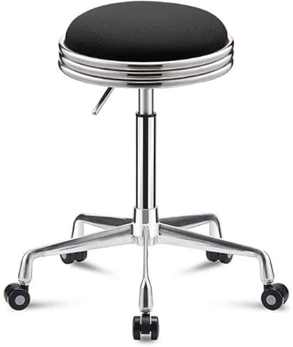 FXLUHAY Hocker auf Rollen, rund, hydraulisch, Salonstuhl, Hocker, Drehhocker, rund, Arbeitshocker(A) von FXLUHAY