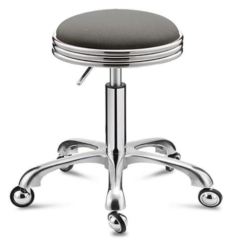 FXLUHAY Hocker auf Rollen, rund, hydraulisch, Salonstuhl, Hocker, Drehhocker, rund, Arbeitshocker(D) von FXLUHAY