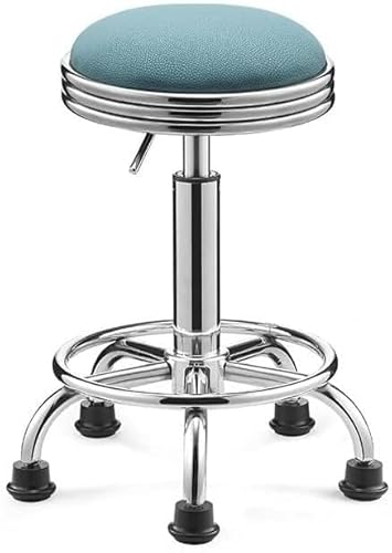 FXLUHAY Hocker auf Rollen, rund, hydraulisch, Salonstuhl, Hocker, Drehhocker, rund, Arbeitshocker(E) von FXLUHAY