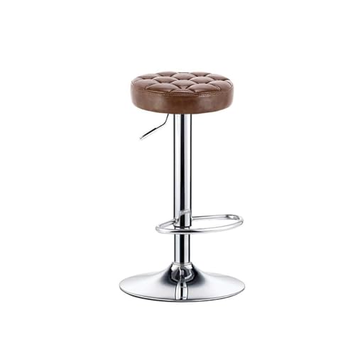 FXLUHAY Hocker auf Rollen Barhocker Lederhöhe Barstühle 360 ​​Grad drehbar Küche mit Fußstütze Barhocker Theke Küche Zuhause hoch 60~80cm von FXLUHAY
