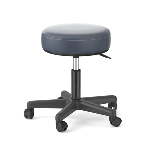 FXLUHAY Master-Sattelhocker mit silberner Edelstahlsitzfläche, Höhe 45–58 cm, Tragkraft 160 kg, runder Hocker for den Schreibtisch im Medical Spa-Büro(B) von FXLUHAY
