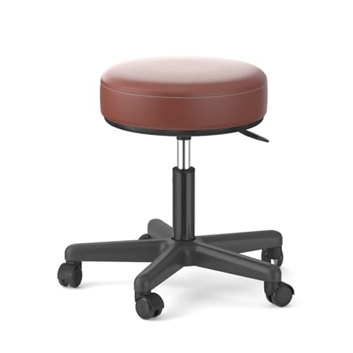 FXLUHAY Master-Sattelhocker mit silberner Edelstahlsitzfläche, Höhe 45–58 cm, Tragkraft 160 kg, runder Hocker for den Schreibtisch im Medical Spa-Büro(D) von FXLUHAY