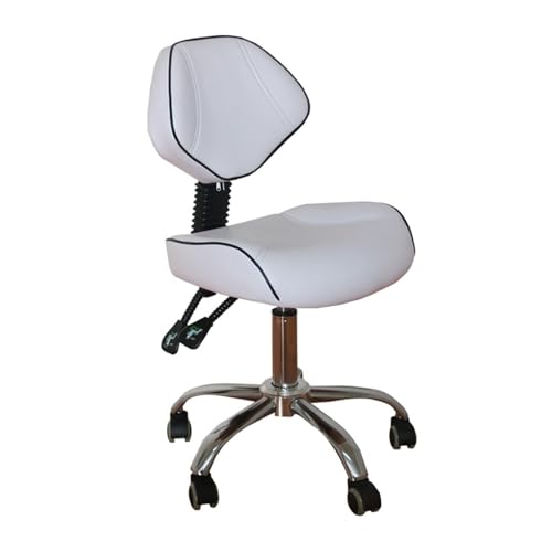 FXLUHAY Mehrzweck-Büro-Zeichenhocker mit Rückenkissen und Rädern, 19"~24" hoher Komfort-Salon-Sattelstuhl, for Dentalstylisten und Tätowierer(Style2) von FXLUHAY