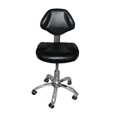 FXLUHAY Mehrzweck-Büro-Zeichenhocker mit Rückenkissen und Rädern, 19"~24" hoher Komfort-Salon-Sattelstuhl, for Dentalstylisten und Tätowierer(Style3) von FXLUHAY