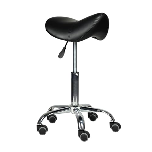 FXLUHAY Robuster Sattelhocker for die Küchentheke, um 360° drehbarer hydraulischer Bürosattelstuhl for Friseure, Höhe optional(Adjusable 47-62cm) von FXLUHAY