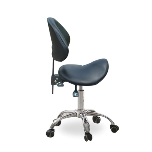 FXLUHAY Satteldrehhocker, professioneller Bürostuhl, Sattelhocker mit robuster Metallbasis, hydraulischer Rollhocker for Studios(Black) von FXLUHAY