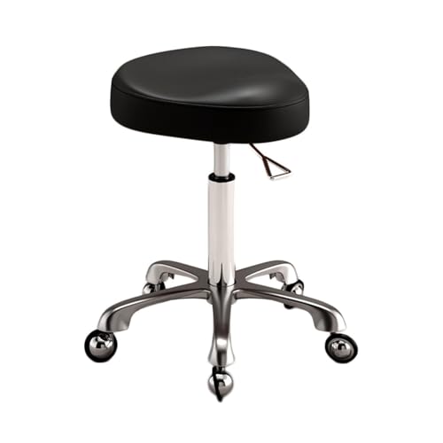 FXLUHAY Sattelhocker, Hydraulischer Stuhl mit Rädern, Geeignet for Büro und Ankleidezimmer, Komfortables und unterstützendes Design(Black) von FXLUHAY