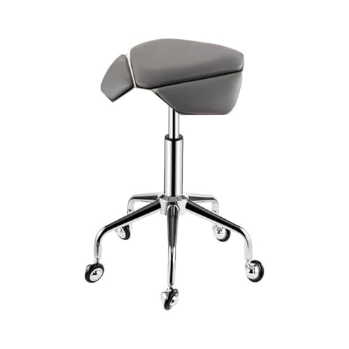 FXLUHAY Sattelhocker, Rollstuhl, ergonomischer Rollhocker mit 360°-Drehung, Verstellbarer Höhe und weichem, bequemem Kissen for das Home-Office, den Salon oder das Geschäft(Multi-Colored) von FXLUHAY