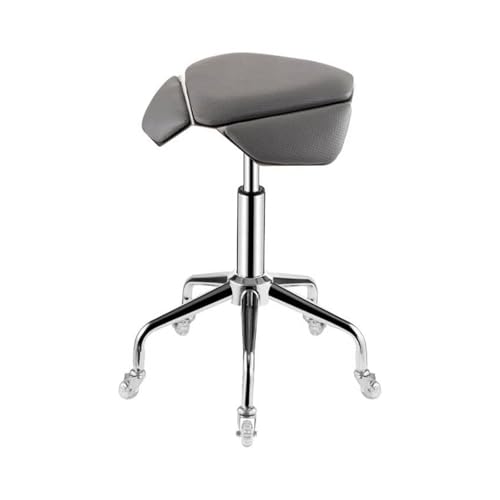 FXLUHAY Sattelhocker, Sattelstuhl, ergonomischer Rollhocker mit 360°-Drehung, Verstellbarer Höhe und weichem, bequemem Kissen for das Home-Office, den Salon oder das Geschäft(Multi-Colored) von FXLUHAY