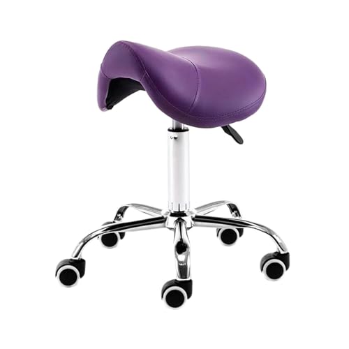 FXLUHAY Sattelhocker, Sattelstuhl mit Rädern, Hocker in Mehreren Farben erhältlich, Höhe for Home Office Salon Shop(Color 1) von FXLUHAY