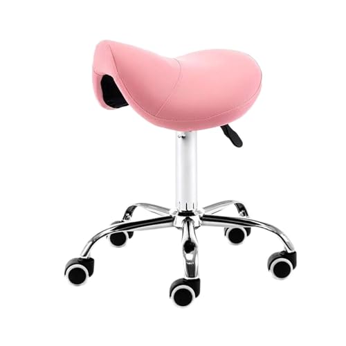 FXLUHAY Sattelhocker, Sattelstuhl mit Rädern, ergonomischer Rollhocker in Mehreren Farben erhältlich, höhenverstellbar for Home Office Salon Shop(A) von FXLUHAY