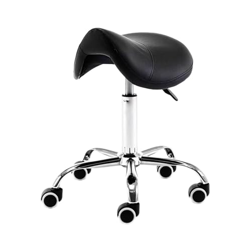FXLUHAY Sattelhocker, Sattelstuhl mit Rädern, ergonomischer Rollhocker in Mehreren Farben erhältlich, höhenverstellbar for Home Office Salon Shop(B) von FXLUHAY