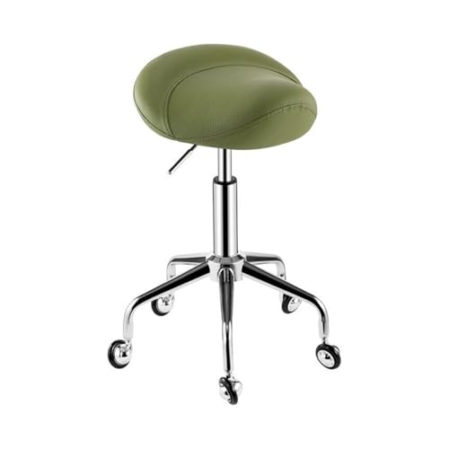 FXLUHAY Sattelhocker, Stuhl, Hocker, weiches, bequemes Kissen und Höhe for Home Office Salon Shop Spa(Green) von FXLUHAY
