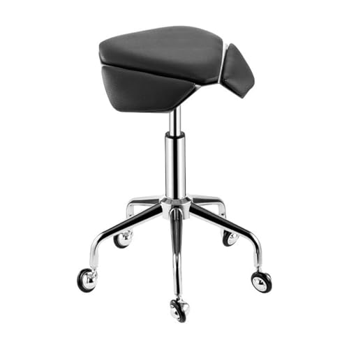 FXLUHAY Sattelhocker Sattelhocker Indoor und Outdoor Sattelstuhl Hocker mit Rollen(Black) von FXLUHAY