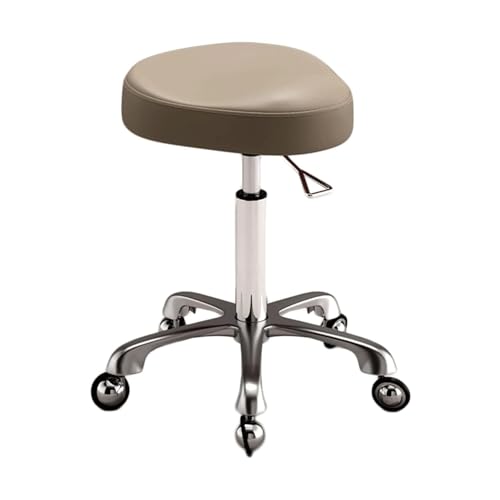 FXLUHAY Sattelhocker Sattelstuhl Sattelhocker mit Rollen Hocker Einfacher Aufbau(Beige) von FXLUHAY