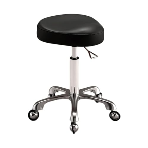 FXLUHAY Sattelhocker Sattelstuhl Sattelhocker mit Rollen Hocker Einfacher Aufbau(Black) von FXLUHAY
