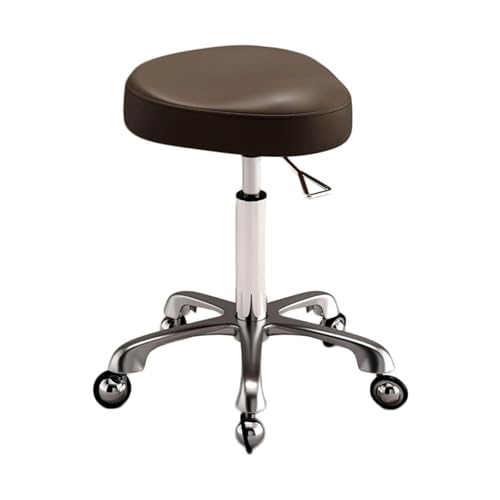 FXLUHAY Sattelhocker Sattelstuhl Sattelhocker mit Rollen Hocker Einfacher Aufbau(Brown) von FXLUHAY