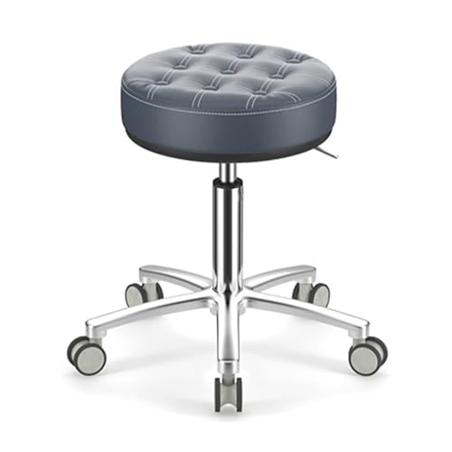 FXLUHAY Sattelhocker mit schwarzer Edelstahlsitzfläche, Höhe 47~62 cm, Tragkraft 160 kg, rund, for Medical Spa, Büro, Schreibtisch, Tattoo(B) von FXLUHAY