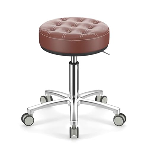 FXLUHAY Sattelhocker mit schwarzer Edelstahlsitzfläche, Höhe 47~62 cm, Tragkraft 160 kg, rund, for Medical Spa, Büro, Schreibtisch, Tattoo(C) von FXLUHAY