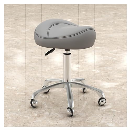 FXLUHAY Sattelstuhl, Beauty-Drehstuhl mit 39~53 cm Höhe, leicht zu montierender Bürohocker, Stuhl for Massageklinik, Nagelstudio(Dark Gray) von FXLUHAY