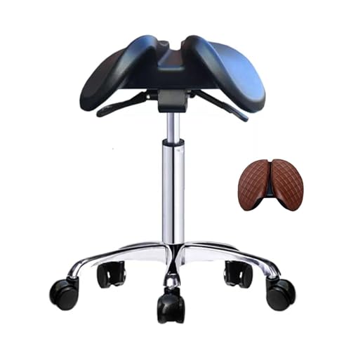 FXLUHAY Sattelstuhl, geteilter Hocker, professioneller Sattelhocker for Zahnkliniken und Schönheitssalons, 360 ° drehbare Räder, Höhe(54-74cm(21.3"- 29.1") Height) von FXLUHAY
