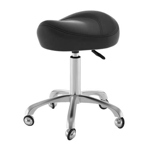 FXLUHAY Schönheitshocker-Behandlung, Sattelstuhl, Zahnarztpraxis-Sattel, 360-Grad-Drehung, Arztpraxis-Stuhl, Schmerzlinderung, 220 Pfund Gewichtskapazität, Spa(Black) von FXLUHAY