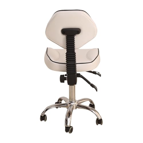 FXLUHAY Tresenhocker-Sattel mit Rückenlehne, Hochleistungsstuhl mit 360°-PU-Rädern, plattierten Metallfüßen, Home-Office-Studio-Hocker FXLUHAY Tresenhocker-Sattel mit Rückenlehne, Hochleistungsstuhl mit 360°-PU-Rädern, plattierten Metallfüßen, Home-Office-Studio-Hocker von FXLUHAY