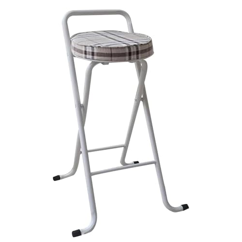 Klappbarer Hocker, zusammenklappbarer Frühstückshocker for die Küchentheke, tragbarer zusammenklappbarer Hochstuhl mit bequem gepolstertem Sitz, zusammenklappbarer hoher Barhocker for Erwachsene, Küch von FXLUHAY