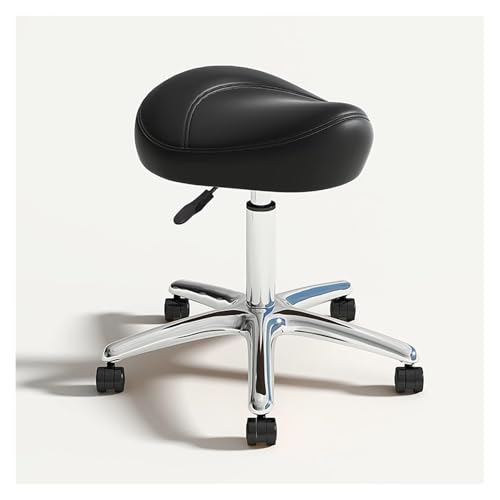 Sattelhocker mit Drehhöhe und Rädern, robuster Hockerstuhl for Labor, Salon, Massage, Büro und Küche zu Hause(A) von FXLUHAY