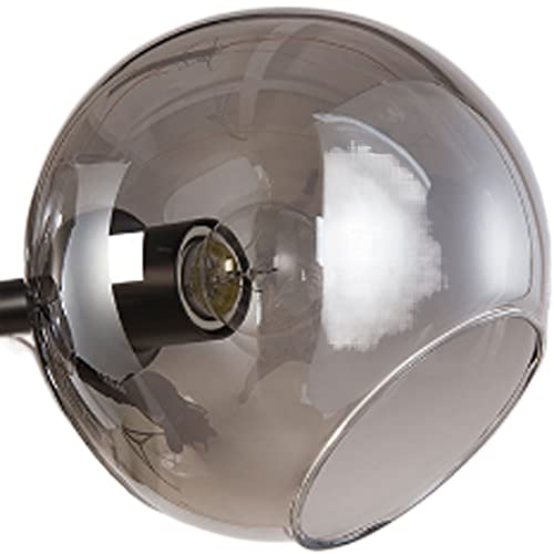 FXMYBH Rauchgrauer Glaskugel Lampenschirm Ersatzlampenschirm für Esstisch Kronleuchter mit 8 Flammen Glaskugel Lampenschirm（Ohne Teile） von FXMYBH