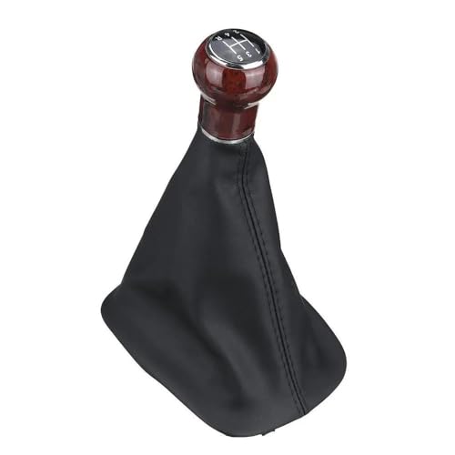 FXNIPXKQ Autoteile 5-Gang-6-Gang-Leder-Auto-Schaltknauf-Hebel-Gamaschen-Kofferraumabdeckung Auto-Styling Aus Holz Für Passat B5 1998-2004(5 speed) von FXNIPXKQ