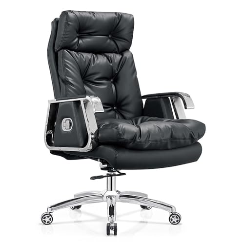 Big Chefsessel mit hoher Rückenlehne und Beinstütze und Lendenwirbelstütze, schwarz, Schreibtisch-Computer-Drehstuhl, PU-Leder, ergonomisches Design Big Chefsessel mit hoher Rückenlehne und Beinstütze und Lendenwirbelstütze, schwarz, Schreibtisch-Computer-Drehstuhl, PU-Leder, ergonomisches Design von FXTYRXJ