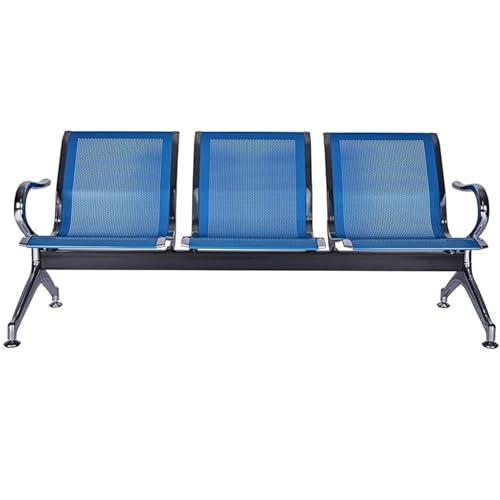 Schlafzimmer-Stuhl – Büromaststühle und Rezeptionsstühle, 3-Sitzer-Wartezimmer Bank mit Rücken für Büro Flughäfen Kliniken Salons (blau) von FXTYRXJ