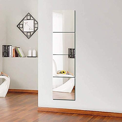 FXxswey Spiegelfliesen, selbstklebend, 30 x 30 cm, selbstklebend, für Badezimmer, Wohnzimmer, Schlafzimmer (4 Stück) von FXxswey