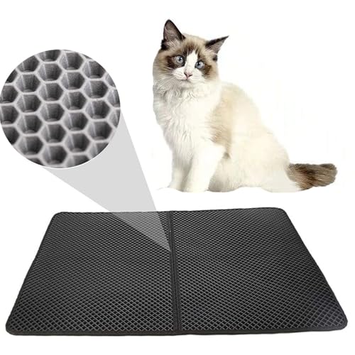 Katzenklo Matte, Wabenklo, doppellagiges Design, wasserdicht, urinfest, für Katzentoiletten, leicht zu reinigende Streukontrolle (58,4 x 45,7 cm) von FXxswey