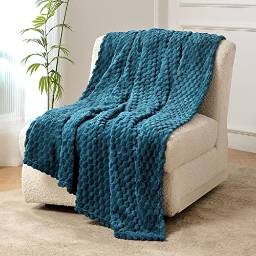 FY FIBER HOUSE Fleece Kuscheldecken, extra weiche Flauschige Decken, leichte, gemütliche Mikrofaser Sofadecke/Wolldecke für Büro, Sessel und Camping, 130x150cm, Sturmblau von FY FIBER HOUSE