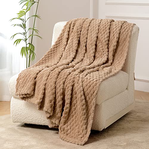 FY FIBER HOUSE Fleece Kuscheldecken, extra weiche Flauschige Decken, leichte, gemütliche Mikrofaser Sofadecke/Wolldecke für Büro, Sessel und Camping, 150x200cm, Kamel von FY FIBER HOUSE