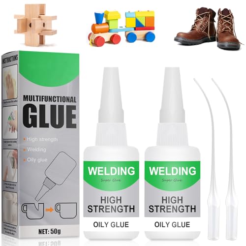 Welding High-strength Oily Glue, Universal Super Glue Welding High-Strength Oily Glue 50g, Multifungctional Glue Extra Stark für Kunststoff Metall Harz (2stück) von FYANER