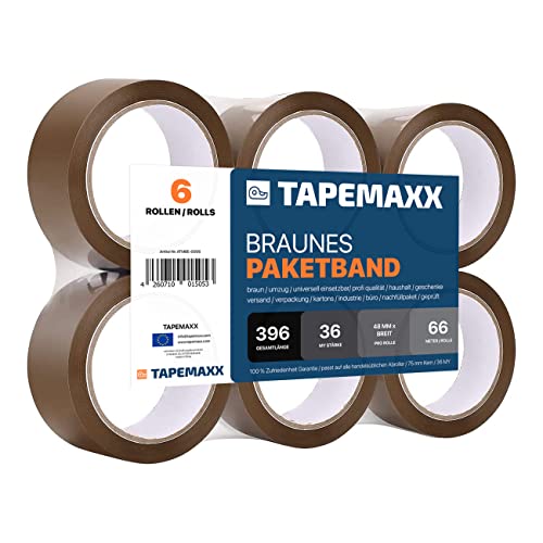 FYBR TAPEMAXX 6 Rollen Paketklebeband Paketband Packband Packing Tape Klebeband Paket Paketbandrolle Verpackungsband 48 mm x 66 m - Basic Verpackungsklebeband Umzug FYBR TAPEMAXX 6 Rollen Paketklebeband Paketband Packband Packing Tape Klebeband Paket Paketbandrolle Verpackungsband 48 mm x 66 m - Basic Verpackungsklebeband Umzug von FYBR