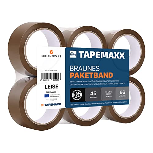 FYBR TAPEMAXX PLUS 6 Rollen starkes Paketklebeband leise Paketband Packband Packing Tape Klebeband Paket Paketbandrolle Verpackungsband 48mm x 66m braun FYBR TAPEMAXX PLUS 6 Rollen starkes Paketklebeband leise Paketband Packband Packing Tape Klebeband Paket Paketbandrolle Verpackungsband 48mm x 66m braun von FYBR