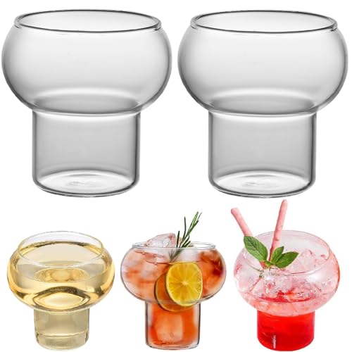 2er Set Cocktail Gläser Trinkgläser Kaffeegläser Dessertgläser, 280ML Eiskaffeegläser Wassergläser Longdrinkgläser, Vintage Bubble Glass Whiskey Gläser Für Wasser Tee Kaffee Saft (2er Set,280ml) 2er Set Cocktail Gläser Trinkgläser Kaffeegläser Dessertgläser, 280ML Eiskaffeegläser Wassergläser Longdrinkgläser, Vintage Bubble Glass Whiskey Gläser Für Wasser Tee Kaffee Saft (2er Set,280ml) von FYBlossom
