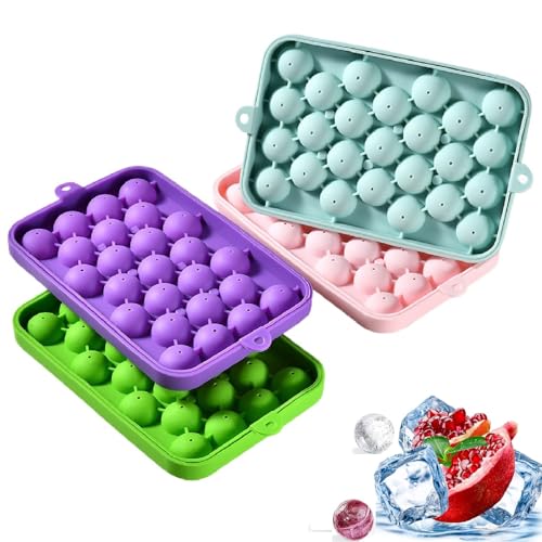 4 Stück Silikon Eiswürfelform Kugel Mit Deckel, 25 Fach Rund Eiswuerfel Form Ice Cube Tray Eiswürfelbehälter BPA Frei, Stapelbar Mini Kugel Eiswürfelform Für Cocktail, Whiskey, Kaffee 4 Stück Silikon Eiswürfelform Kugel Mit Deckel, 25 Fach Rund Eiswuerfel Form Ice Cube Tray Eiswürfelbehälter BPA Frei, Stapelbar Mini Kugel Eiswürfelform Für Cocktail, Whiskey, Kaffee von FYBlossom