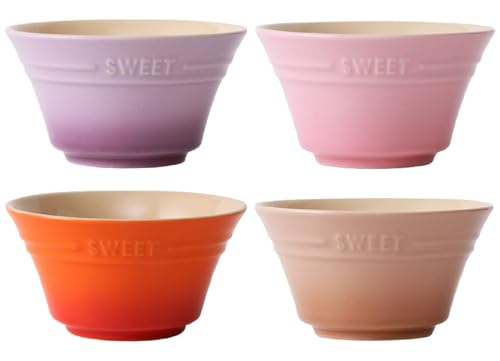 4er Set Dessertschalen Porzellan Bunt Suppenschalen| Keramik Eisschalen Müsli Schüssel Kleine Reisschalen Set| Gradientenfarbe Servierschalen Set Für Dessert Eiscreme Reis Snack Dip Sauce (Stil B) von FYBlossom